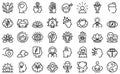 Mindfulness icons set outline vector. Mind stress Royalty Free Stock Photo