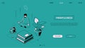 Mindfulness - line design style isometric web banner