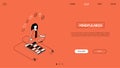 Mindfulness - line design style isometric web banner