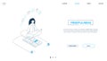 Mindfulness - line design style isometric web banner