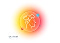 Mindfulness line icon. Psychology sign. Gradient blur button. Vector