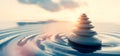 Mindfulness and meditation zen rocks on water