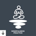 Mindfulness Practice Glyph Vector Icon. Royalty Free Stock Photo
