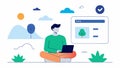 Mindfulness Reminder A developer creating a feature for mindfulness exercises in the platform with relaxing visuals and