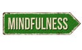 Mindfulness vintage rusty metal sign Royalty Free Stock Photo