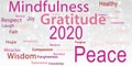 Mindfulness 2020 word tag cloud Banner Royalty Free Stock Photo