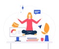 Mindfulness at work - colorful flat design style illustration Royalty Free Stock Photo