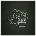 Mindless spending chalk icon