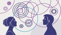 Minds connected through swirling abstract thought patterns, vector design Generative AI Royalty Free Stock Photo