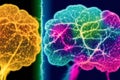 Minds Symphony. Unveiling the Intricate Dance of the Human Brain. A beautiful abstract human brain. Generative AI