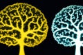 Minds Symphony. Unveiling the Intricate Dance of the Human Brain. A beautiful abstract human brain. Generative AI