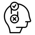 Mindset dilemma icon outline vector. Human intellectual mind Royalty Free Stock Photo