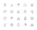 Mindset outline icons collection. Mental attitude, Outlook, Perspective, Perspective, Notion, Attitude, Viewpoint vector
