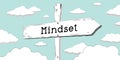Mindset - outline signpost with one arrow