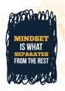 Mindset vector quote. Success quotation. Typographic background. Inspiring poster