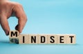 Mindset Word Written In Wooden Cube, business concept. Mindset banner. Minimal aesthetics. Mindset Concept Royalty Free Stock Photo