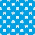 Mine cart pattern vector seamless blue Royalty Free Stock Photo