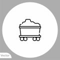 Mine cart vector icon sign symbol