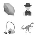 Mine, cleaning and other monochrome icon in cartoon style.rodeo, history icons in set collection.