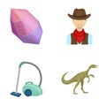 Mine, cleaning and other web icon in cartoon style.rodeo, history icons in set collection.