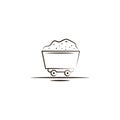 mine coal train icon. Element of desert icon for mobile concept and web apps. Hand draw mine coal train icon can be used for web a