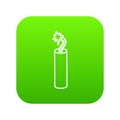 Mine dynamite icon green vector Royalty Free Stock Photo