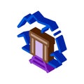 Mine entrance isometric icon vector illustration