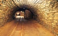 Mine gold underground tunnel railroad Royalty Free Stock Photo