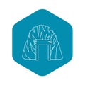 Mine in mountain icon, outline style