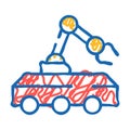 mine neutralization robot icon doodle illustration Royalty Free Stock Photo