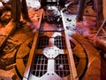 Mine Shaft entrance. Gold mine interior. Dark cave