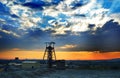 Mine shaft sunrise Royalty Free Stock Photo