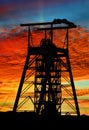 Mine shaft sunset Royalty Free Stock Photo