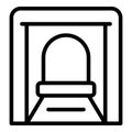 Mine tunnel icon outline vector. Golden stone