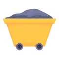 Mine wagon icon cartoon vector. Mining industry