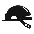 Mine worker helmet icon, simple style