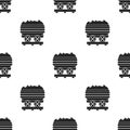 Minecart icon in black style isolated on white background. Mine pattern stock vector illustration.