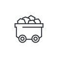 minecart or mine wagon line icon Royalty Free Stock Photo