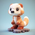 Minecraft-inspired Pixel Art Ferret For 3d Printing