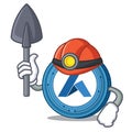 Miner Ardor coin mascot cartoon