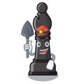 Miner bishop chess toys in character shape Royalty Free Stock Photo
