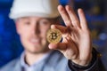 Miner bitcoin cryptocurrency Royalty Free Stock Photo