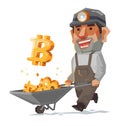 Miner and bitcoin mineral.