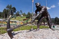 Miner Bronze Statue Zipaquira Salt Mines Colombia Royalty Free Stock Photo