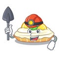 Miner cartoon piece of yummy lemon meringue pie