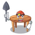 Miner cartoon wooden dining table in kitchen