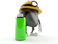 Miner character with battery Royalty Free Stock Photo