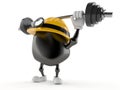 Miner character holding barbell