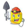 Miner checked note paper mascot Royalty Free Stock Photo