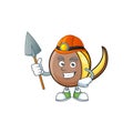 Miner cute bambangan fruit in cartoon mascot